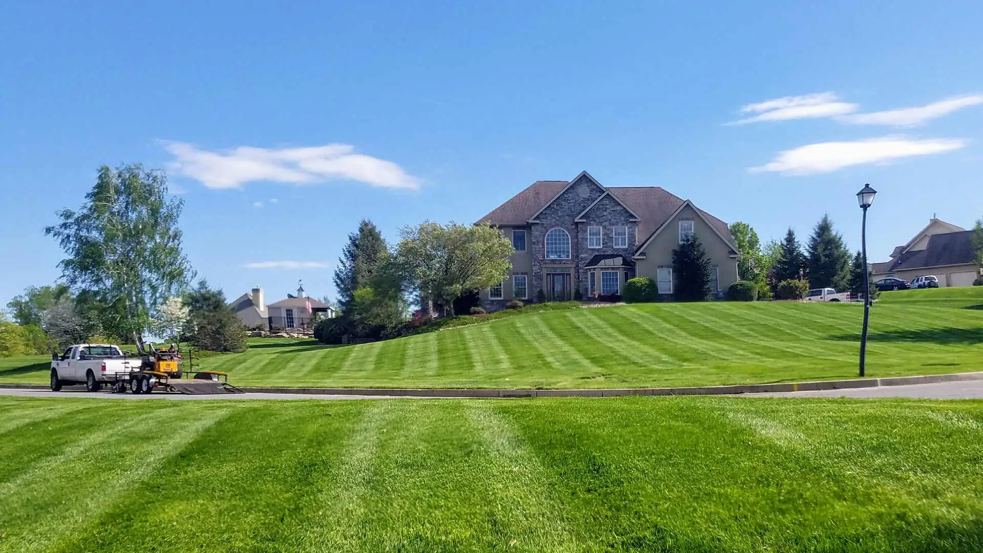 Beautiful, healthy home lawn near Macungie, Pennsylvania.