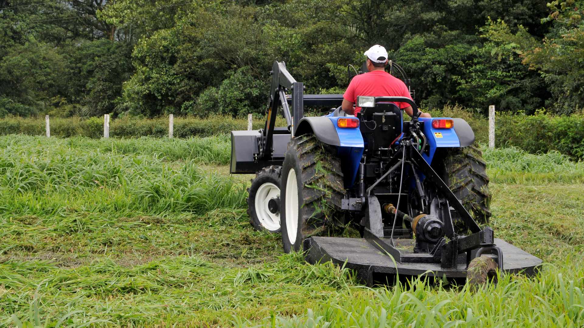 Bush hogging through field near Macungie, PA.