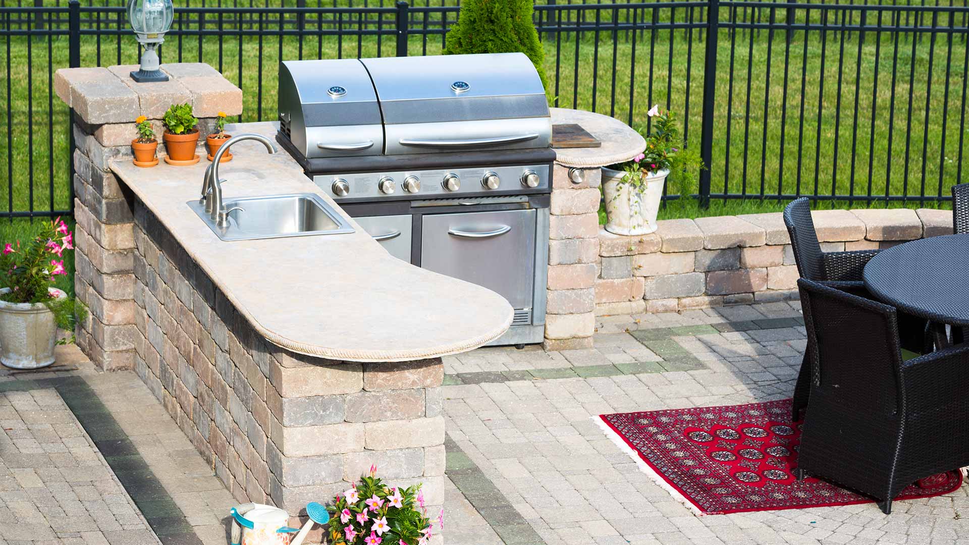 Custom outdoor kitchen design for a home in Macungie, PA.