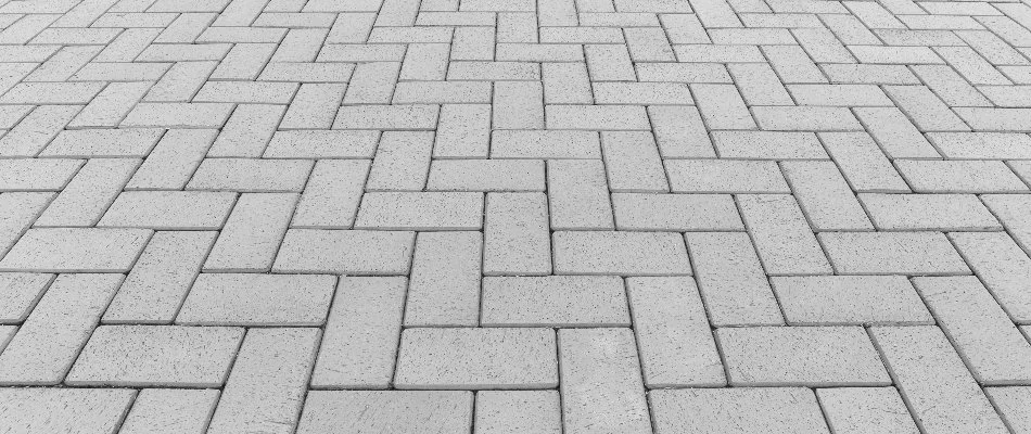 Pavers arranged in a herringbone pattern in Macungie, PA.