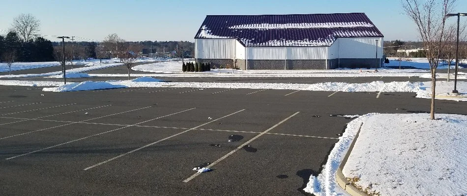 Snow cleared from a parking lot in Macungie, PA.