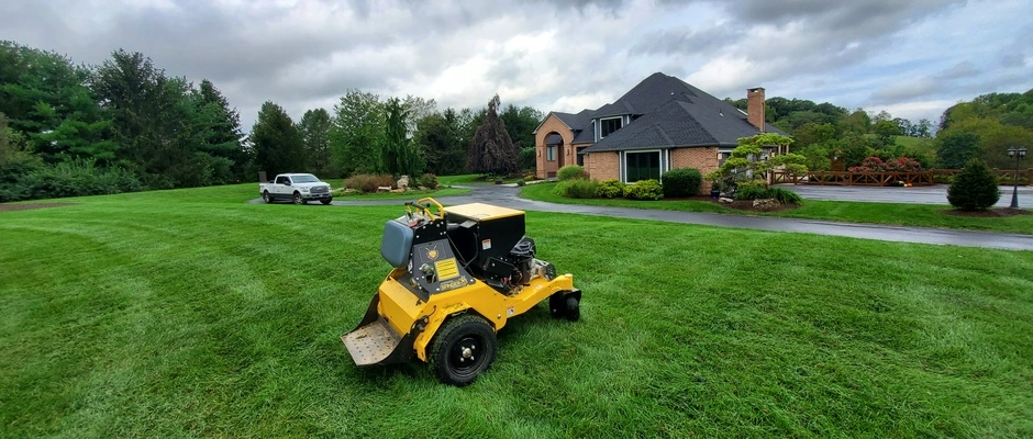 Overseeding applied for a new lawn in Emmaus, PA.