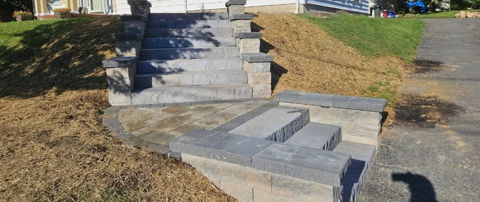 Outdoor steps along a sidewalk in Nazareth, PA.