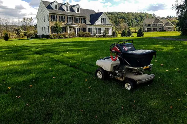 Home lawn in Allentown, PA with lawn care services.